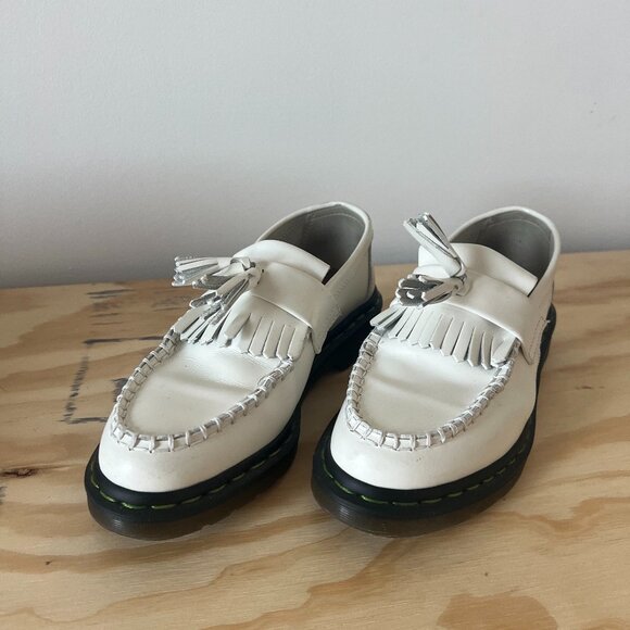DR MARTEN ADRIAN TASSEL LOAFER WHITE LEATHER US 8 / UK 6 - Picture 1 of 3